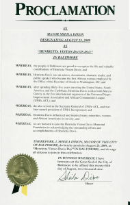 Proclamation by Baltimore Mayor Sheila Dixon